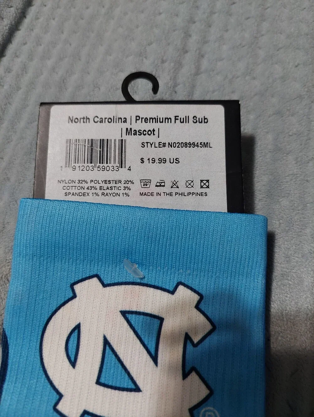 UNC Tar Heels Light Blue Crew Socks